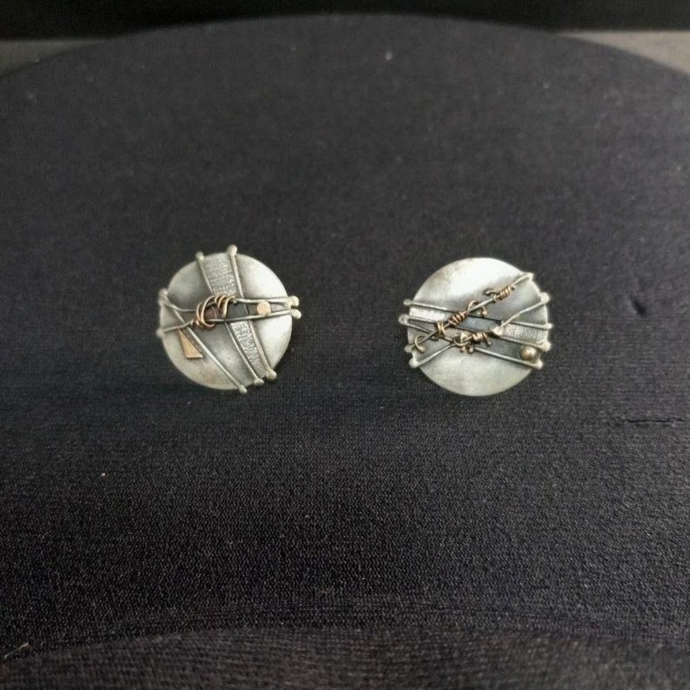 Vintage 1988 St Jude Sterling 14K Accents Earring 925 Sterling - Picture 5 of 11